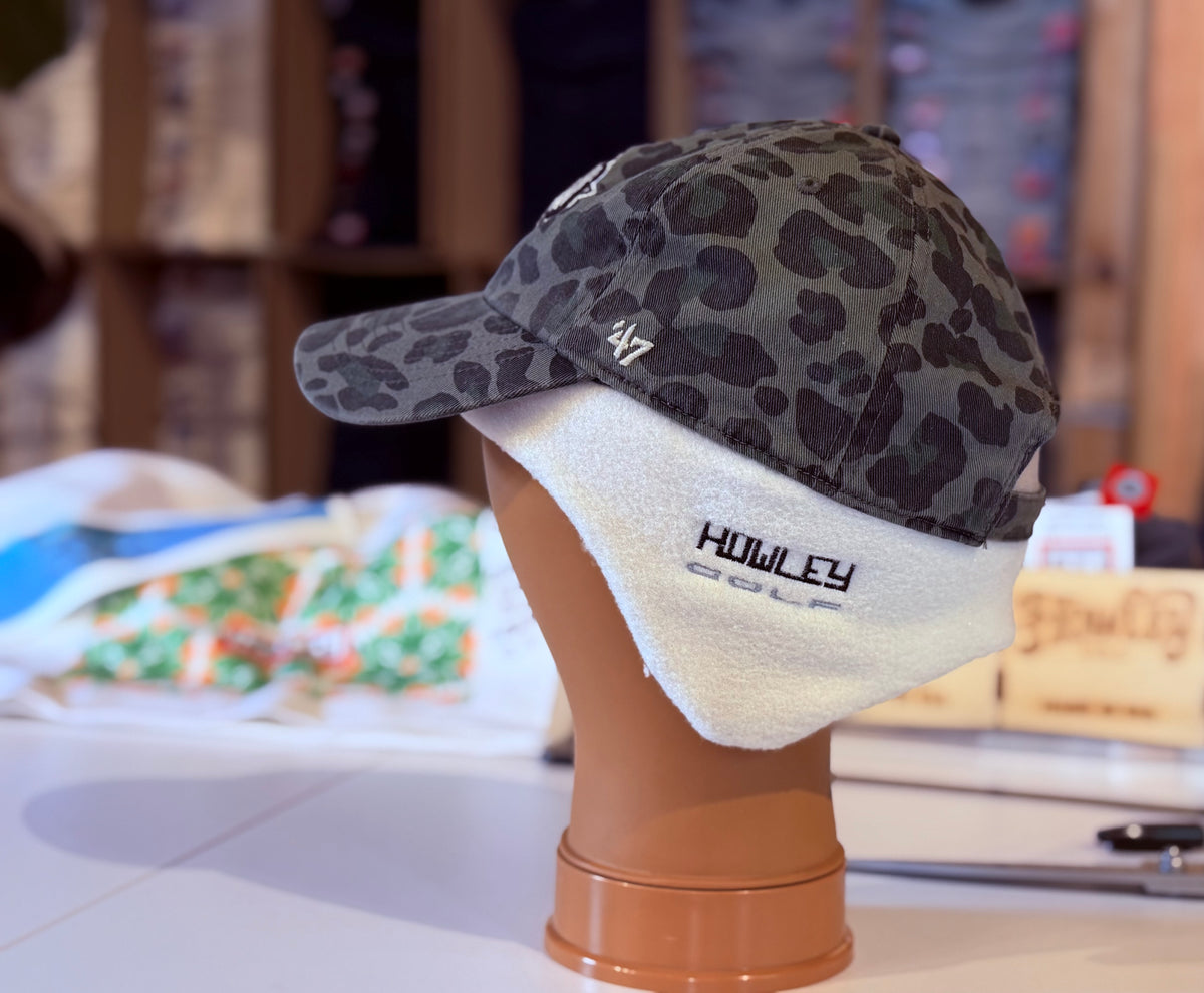 A leopard skin baseball cap mated to an ivory Howley Undercap